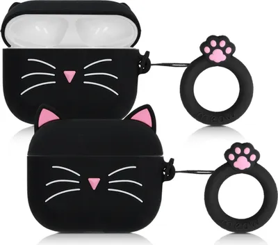 Produktbild von kwmobile Hülle kompatibel mit Apple AirPods Pro Hülle - Silikon Kopfhörer Schutzhülle Case Cover Schwarz Weiß