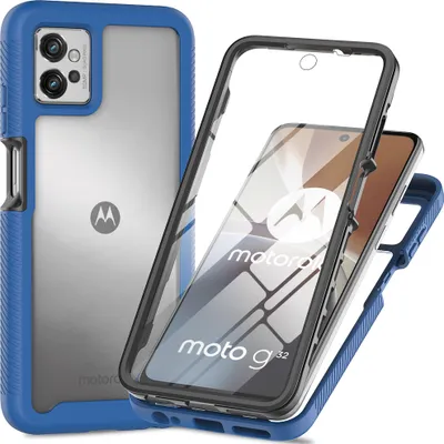 Produktbild von Motorola Moto G32 Hülle, TPU Bumper mit Eingebautem Displayschutz 360 Grad Komplettschutz Schutzhülle für Motorola Moto G32 Navy blau