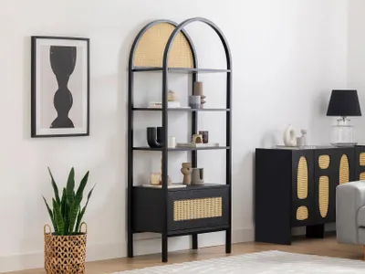 Obrázek produktu pro Skye Decor, Nala 76 - černá, Bücherregal, 100 % MELAMINBESCHICHICHTETETETETETE SPANPLATTEN, Schwarz, 76 x 40 x 185 cm