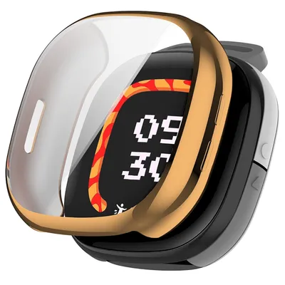 Immagine prodotto di Per Fitbit Ace LTE copertura completa TPU placcata Smart Case Cover protettiva oro rosa