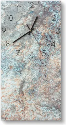 Produktbild von DEQORI Glasuhr 30x60 cm Zahlen 'Verfärbter Stein' Wanduhr Glas Uhr Design leise
