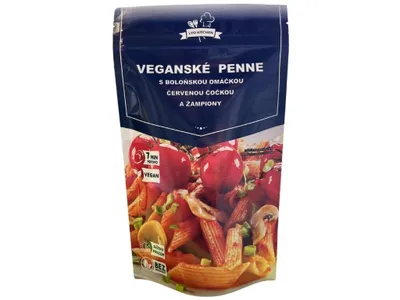 Obrázek produktu pro Veganské penne s boloňskou omáčkou, červenou čočkou a žampiony (lyofilizované)