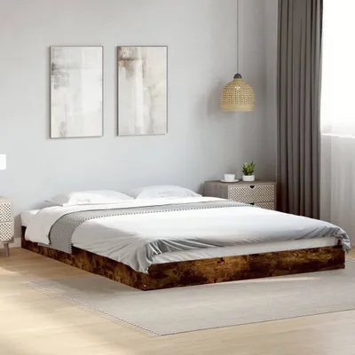 Produktbild von "im Sonderangebot"Bettgestell - CLORIS - Doppelbett - Robust und langlebig - ohne Matratze Räuchereiche 160x200 cm - Einfache Montage -  Holzwerkstoff - DEMöbel4334947