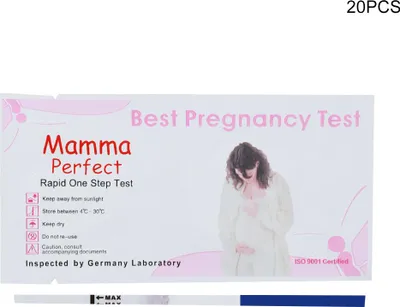 Image de 20 pièces/sachet de bandelettes de test de grossesse précoce Kit de test urinaire LH à lecture rapide pour femmes(PinkWhite Strip)