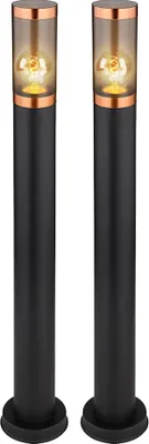 Produktbild von 2x Stehleuchte, Edelstahl, schwarz, rauch, Kupfer, H 80 cm