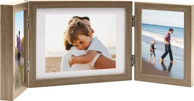 Image de Cadre photo élégant triple collage marron clair 22x15 cm+2x(10x15 cm) - Cadre photo Hommie3494482 1parcel