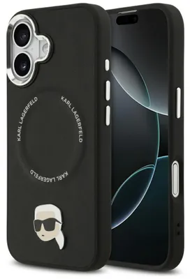 Immagine prodotto di Custodia KARL LAGERFELD per IPHONE 17 compatibile con MagSafe KLHMP17SPSMLRKLK (PU Karl Pin) nero