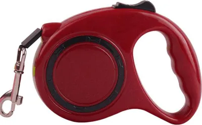 Produktbild von Juminox Hundeleine 3 m oder 5 meter Gurt-Rollleine verstellbar einziehbar flexibel für kleine Hunde Welpen Katzen bis 12 oder 15 kg Ergonomische automatische Einhand Leine Rot 3 m (bis 12 kg)