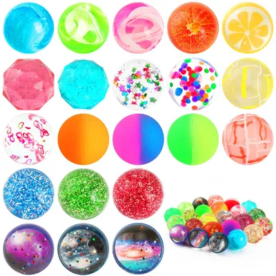 Productafbeelding van Flummies voor kinderen - Set van 30 - Flummies speelgoed - Kinderverjaardag - Gastgeschenken - Flummis - 32 mm