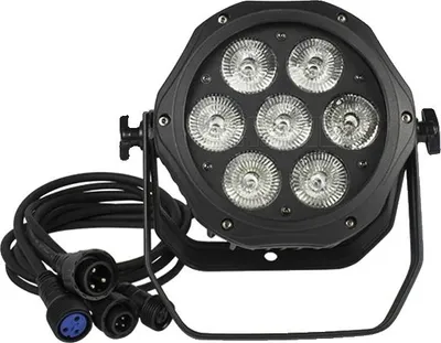 Obrázek produktu pro Jevištní reflektor, vodotěsný, ovládání DMX, 7×18 W, vodotěsný, zástrčka EU