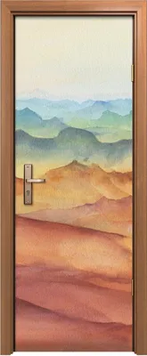 Produktbild von Türposter 70x200 cm Türaufkleber Türtapete Türfolie Klebefolie Berglandschaft Gipfel Sonnenuntergang