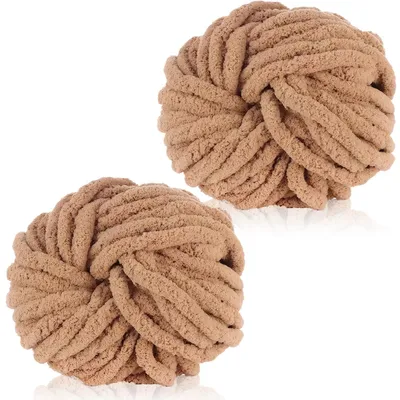 Immagine prodotto di Filato di chenille per uncinetto e maglia, filato spesso da 500g (2 gomitoli da 250g), color kaki