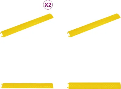 Produktbild von vidaXL Kabelbrücken 2 Stk. 98,5 cm Gelb - Kabelbrücke - Kabelbrücken - Überfahrschutz - Schlauchbrücke