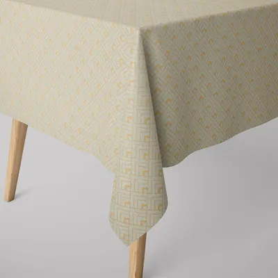 Produktbild von SCHÖNER LEBEN. Tischdecke Art Deco Metallic Rauten mint gold Größe 80x80cm