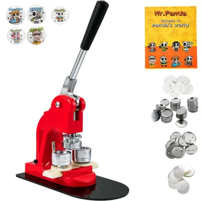 Produktbild von Buttonmaschine - Knopfmachermaschine 25mm - Badgemaker - Set mit 500 Stk - Ausweisstanzmaschine