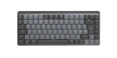 Image de Logitech MX Mini Mechanical - Sans clé (80 - 87 %) - Sans fil RF + Bluetooth - Interrupteur mécanique - QWERTY - LED - Graphite - Gris