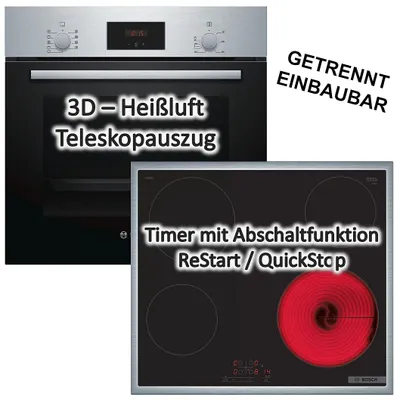 Produktbild von HERDSET BOSCH Backofen mit Elektro-Kochfeld - autark, 60 cm