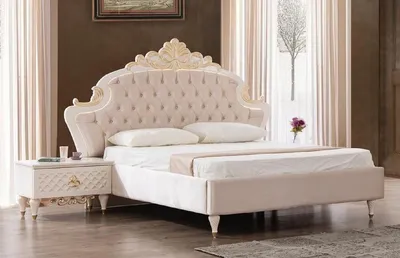 Produktbild von Casa Padrino Luxus Barock Schlafzimmer Set Rosa / Weiß / Gold - 1 Doppelbett mit Kopfteil & 2 Nachttische - Barock Schlafzimmer Möbel - Edel & Prunkvoll