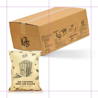 Produktbild von KoRo I Verzehrfertiges  Popcorn süß und salzig 10 x 90 g