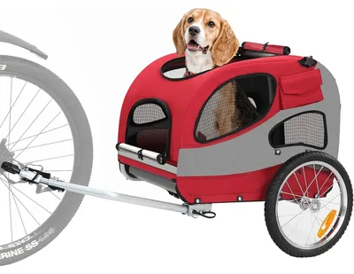 Zdjęcie produktu dla Przyczepka rowerowa dla psów - Kosz rowerowy dla psów - Przyczepka rowerowa dla zwierząt - Przyczepka dla psów - Kosz rowerowy dla psów - Składana