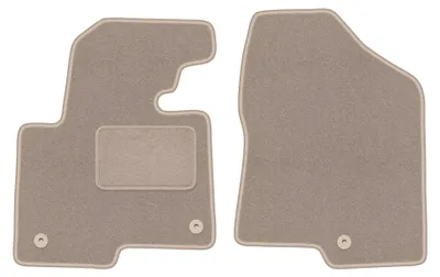 Image de Tapis avant en moquette pour Hyundai SantaFe III 2012- (7 places) – 2 pièces, beiges, sur mesure – Wielganizator LUX