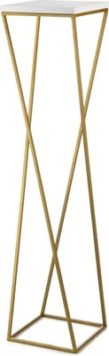 Produktbild von HowHomely Modern Pflanzenständer, Blumenhocker aus Metall Gold 100 cm Höhe - Blumenständer für das Haus