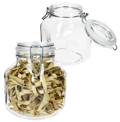 Produktbild von 2x PRIMA Vorratsglas 2L aus Glas mit Bügelverschluss luftdicht Einmachgläser