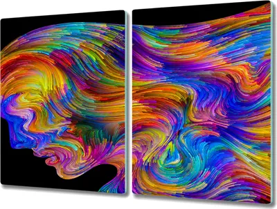 Produktbild von Coloray Schneidebrett Herdabdeckplatte 2x40x52 cm Kochplattenabdeckung Küchenbrett Hackbrett - Die Zeichen Farben des Regenbogens