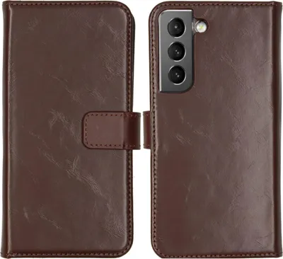 Image de Selencia Bibliothèque en cuir véritable pour le Samsung Galaxy S22 - Marron