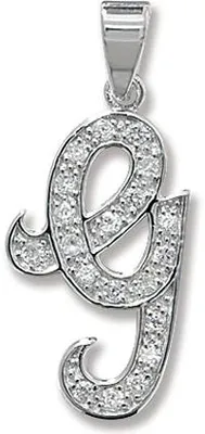 Produktbild von Eleganter 925 Sterling Silber Buchstaben / Initiale Damen - Anhänger mit Zirkonia; TRS35304LTG