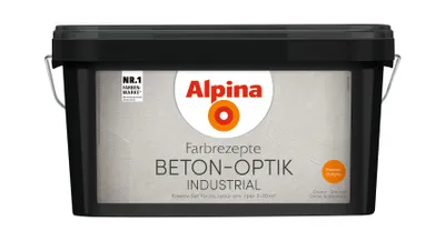 Produktbild von Alpina Innenfarbe Beton-Optik 3 L Basis und 1 L Finish, Hellgrau matt