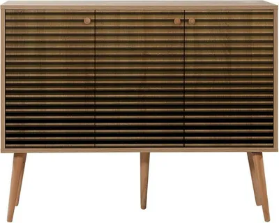 Image de Arzumia - Buffet, 120x36x90h cm Chêne Brun, 3 Étagères