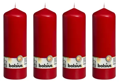 Produktbild von 4er-Set Stumpenkerze - Höhe 20 cm - Durchmesser 6,8 cm - Rot
