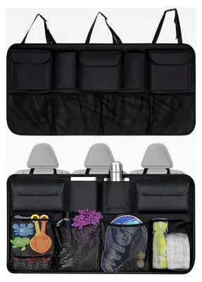 Produktbild von Kofferraum Organizer, Autositz Organizer, Auto Aufbewahrungstasche, Rücksitz Organizer, Platzsparende Aufbewahrung, Wasserdicht, Schwarz