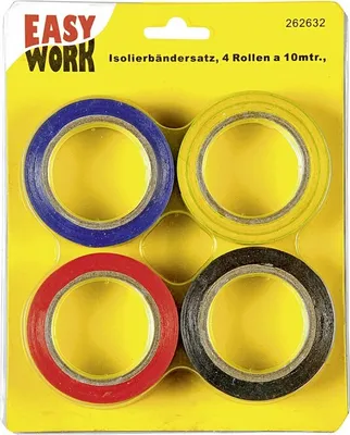 Produktbild von Easy Work Isolierklebebänder, 4 Rollen á 10 m, mehrfarbig (40 m)