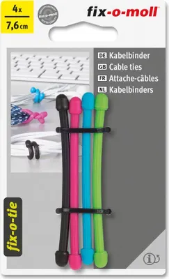 Produktbild von Kabelbinder lösbar fix-o-moll 76mm 4 Farben
