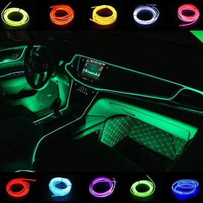 Produktbild von EL-Draht 2m Grün Flexibel Leuchtendes Neon Seil DC-12V für Auto