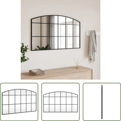 Image de The Living Store miroir mural noir 100x60 cm bombé fer