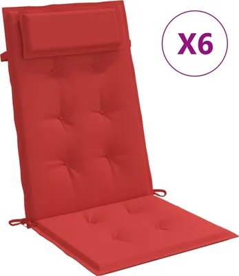 Produktbild von vidaXL Hochlehner-Auflagen 6 Stk. Rot Oxford-Gewebe