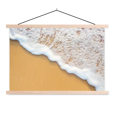 Produktbild von MuchoWow® Textilposter Strand - Wasser - Meer - Tropisch - Sommer 120x80 cm mit holzfarbenen Rahmen - Aufhängeset