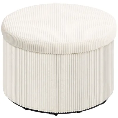 Immagine prodotto di Pouf con vano contenitore da 97 litri – Forma: rotonda | Colore: marrone | Dimensioni: 60x60x41 cm