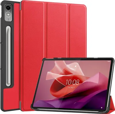 Produktbild von Lenovo Tab P12 Hülle - Tri-Fold Ständer Klapphülle mit Schlaf/Wach-Funktion - Rot