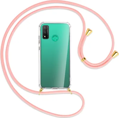 Produktbild von Handykette Backcover-Schutzhülle mit Band (Metall goldfarben) für Huawei P Smart 2020 - rosa