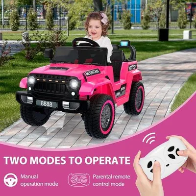 Productafbeelding van Elektrische Auto voor Kinderen 12V met Afstandsbediening, Bluetooth, Muziek, Claxon, Koplamp - Kindervoertuig voor Buiten, 3-6,5 km/u