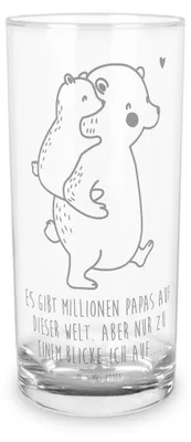 Produktbild von Mr. & Mrs. Panda Tumbler Papa Bär 400 ml - Transparent - Geschenk, Longdrinkglas, Bruder, Cocktailglas, Trinkglas, Glas, Vatertag, Geburtstag, Vorbild, Wasserglas