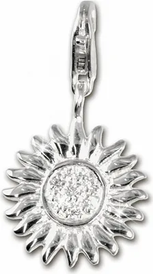 Produktbild von SilberDream Charm Schmuck Anhänger Sonne weiß Zirkonia 925 Echt Silber FC223W