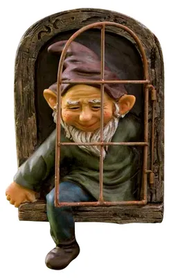 Produktbild von Gartenzwerg Statue Elfe Aus Dem Fenster Baumgesicht Skulptur 8x14,5x15cm