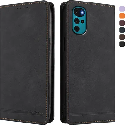 Obrázek produktu pro Pouzdro pro Motorola Moto G22 / Moto E22s, retroPolyuretankožené flip pouzdro s stojánkem a přihrádkami na karty Černý