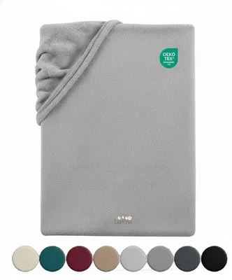 Produktbild von Livessa Spannbettlaken 90x200 cm Cashmere Touch – Kuschelig Warmes Bettlaken & Spannbetttuch, Rundumgummizug, Silber