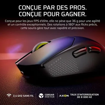 Productafbeelding van Corsair SABRE v2 PRO gamingmuis, draadloos, ultralicht, zwart